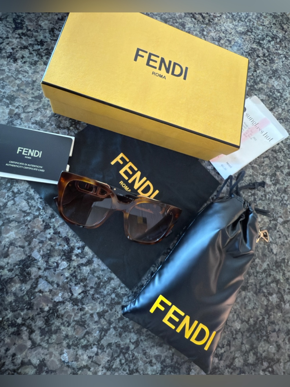 Fendi Women's Tortoiseshell Cat-Eye Sunglasses - Brown/Amber - Picture 5 of 6